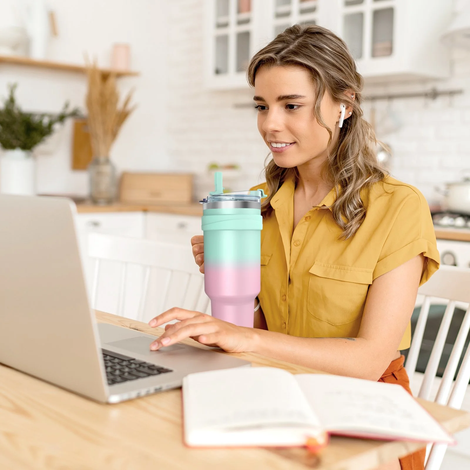 stainless steel tumbler with straw